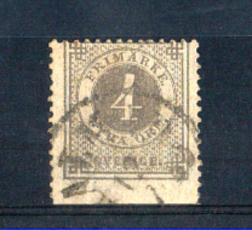1872 - LOTTO/SVE17IUV  - SVEZIA - 4 o. GRIGIO NON DENT. IN BASSO - USATO