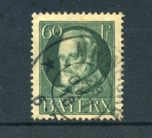 BAVIERA - 1914 - LOTTO/21870 - 60p. VERDE GRIGIO  USATO