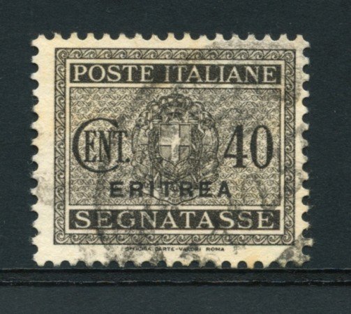 1934 - LOTTO/14960 - ERITREA - 40 CENT. GRIGIO SEGNATASSE - USATO