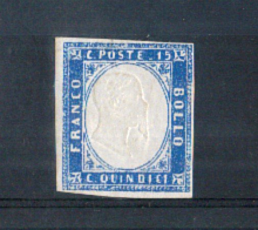 1863 - LOTTO/REG10581 - REGNO - 15 CENT. AZZURRO  EFFIGIE - LING.