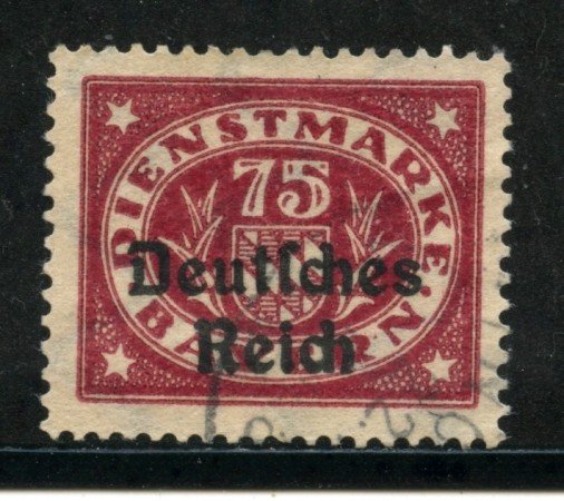 1920 - GERMANIA REICH SERVIZI - 75 p. LILLA - USATO - LOTTO/29255