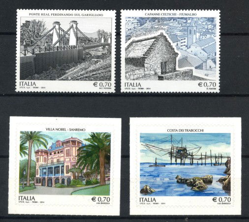 2014 - REPUBBLICA - PATRIMONIO ARTISTICO 4v. - NUOVI - LOTTO/36873