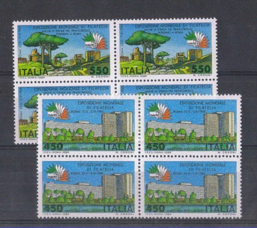 1984 - LOTTO/6810Q - REPUBBLICA - EXPO ITALIA 85 - QUARTINE