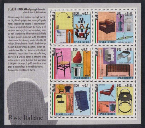 2000 - LOTTO/7263 - REPUBBLICA - DESIGN ITALIANO - FOGLIETTO