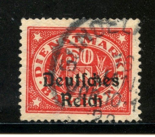 1920 - GERMANIA REICH SERVIZI - 50p. VERMIGLIO - USATO - LOTTO/29253