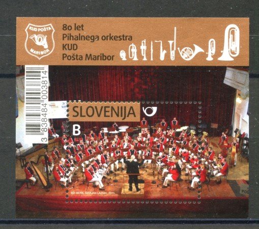 2011 - SLOVENIA - ORCHESTRA DELLE POSTE  FOGLIETTO - NUOVO - LOTTO/34476
