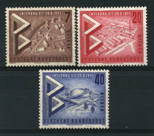 1957 - LOTTO/11964 - BERLINO - ESPOSIZIONE EDILIZIA 3v. - NUOVI