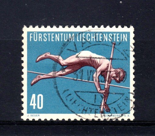 1956 - LIECHTENSTEIN - 40r. SPORT - USATO - LOTTO/32115
