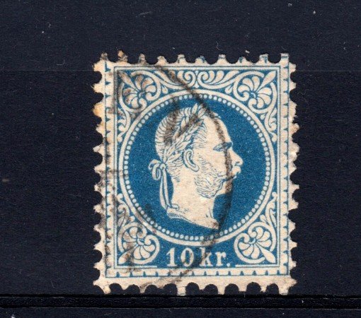 1867/80 - AUSTRIA - 10 Kr.  BLU - USATO - LOTTO/14162
