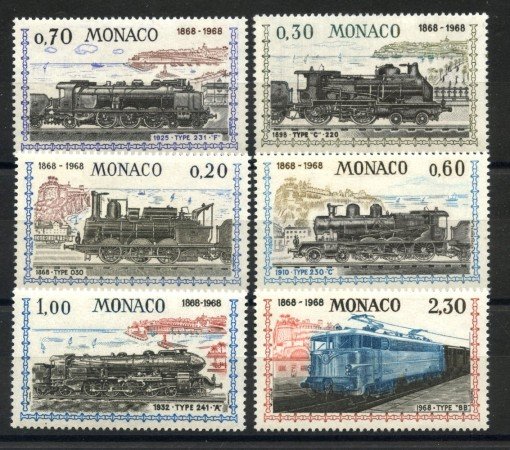 1968 - MONACO - LOTTO/41238 - LOCOMOTIVE  6v. - NUOVI