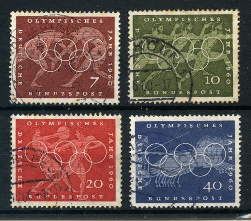 1960 -GERMANIA FEDERALE - OLIMPIADI DI ROMA 4v. - USATI - LOTTO/30853U