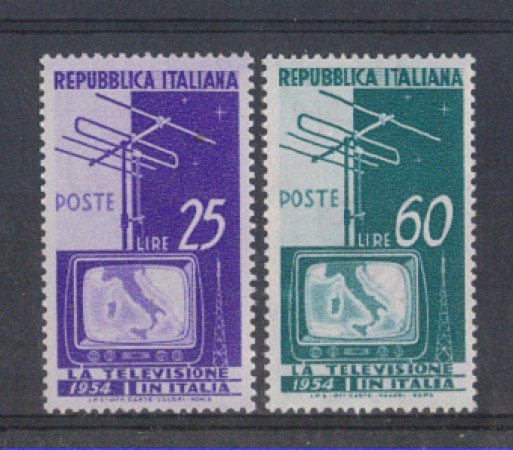 1954 - LOTTO/6230 - REPUBBLICA - LA TELEVISIONE IN ITALIA 2v.