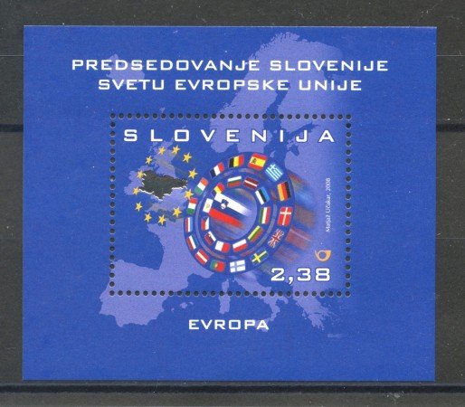 2008 - SLOVENIA - PRESIDENZA DEL CONSIGLIO EUROPEA  FOGLIETTO. - NUOVO - LOTTO/34367