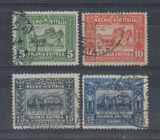 1910 -  LOTTO/ERIT37CPU - ERITREA -  PITTORICA 4v. USATI