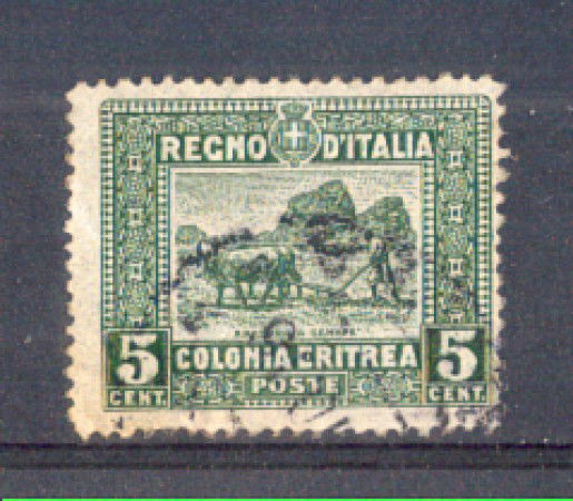1910 - LOTTO/ERIT34U - ERITREA - 5c. VERDE - USATO