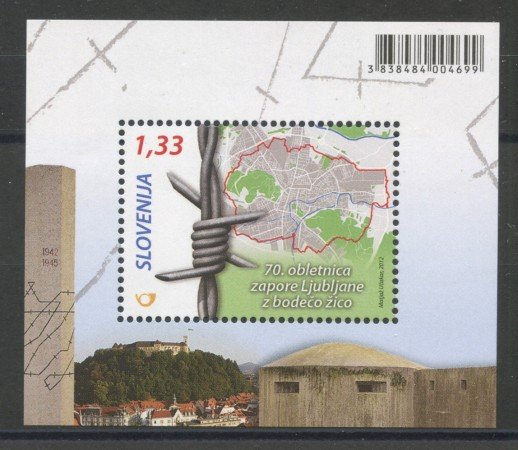 2012 - SLOVENIA - RECINZIONE DI LUBIANA. FOGLIETTO - NUOVO - LOTTO/34506