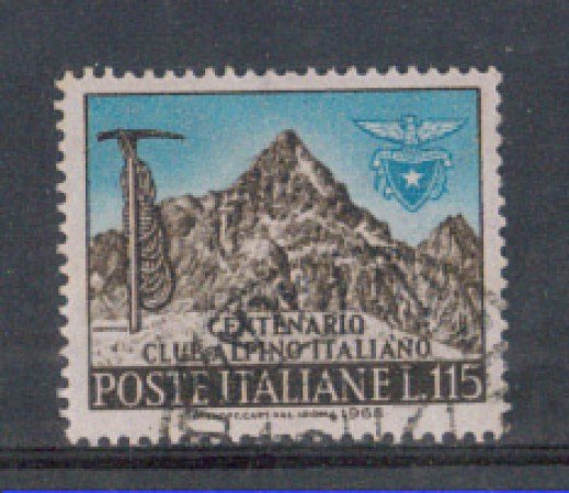 1963 - LOTTO/6413U - REPUBBLICA - CENTENARIO CLUB ALPINO usato