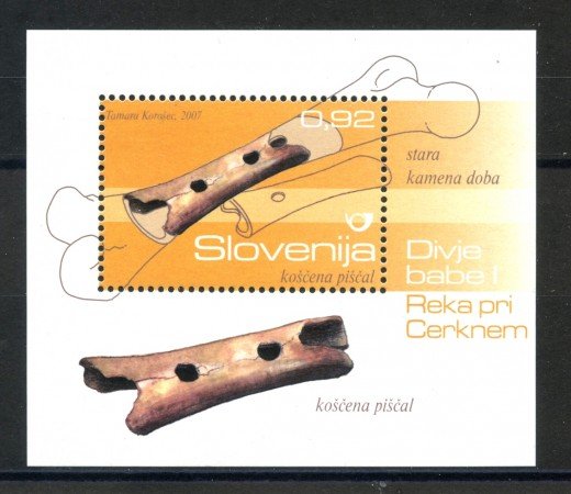 2007 - SLOVENIA - RITROVAMENTI ARCHEOLOGICI  FOGLIETTO. - NUOVO - LOTTO/34364