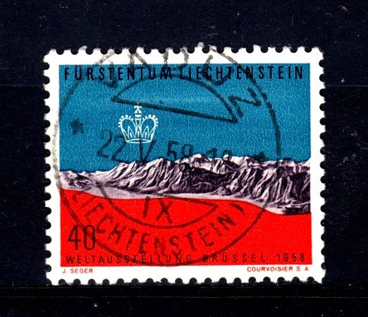 1958 - LIECHTENSTEIN - 40r. ESPOSIZIONE DI BRUXELLES - USATO - LOTTO/32121