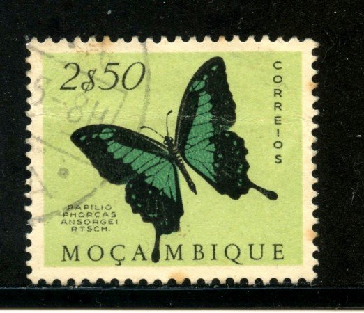 1953 - MOZAMBICO - 2,5 e. FARFALLE - USATO - LOTTO/29071U