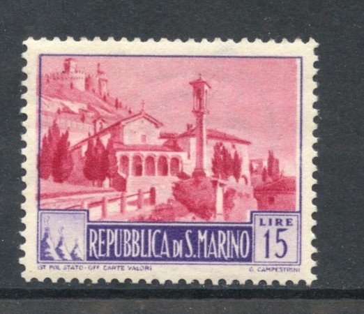 1949 - SAN MARINO - 15 LIRE PAESAGGI - NUOVO - LOTTO/29563