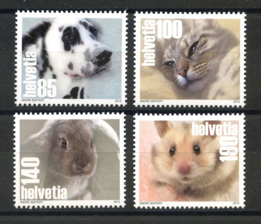 2015 - SVIZZERA - LOTTO/37870 - ANIMALI DOMESTICI 4v. - NUOVI