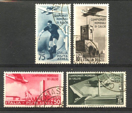 1934 - REGNO - LOTTO/40087 - P/AEREA MONDIALI DI CALCIO 4v. - USATI