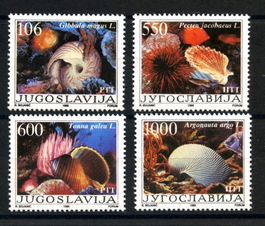 1988 - JUGOSLAVIA - LOTTO/38439 - FAUNA MARINA 4v. - NUOVI