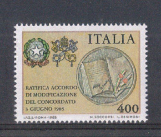 1985 - LOTTO/6841 - REPUBBLICA - RATIFICA CONCORDATO - NUOVO