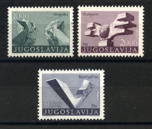 1974 - JUGOSLAVIA - MONUMENTI ALLA RIVOLUZIONE 3v. - NUOVI - LOTTO/35598
