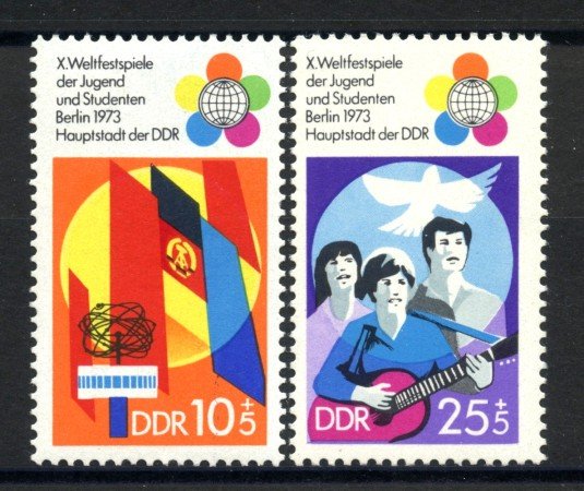 1973 - GERMANIA DDR - FESTIVAL DELLA GIOVENTU'  2v.- NUOVI - LOTTO/36452