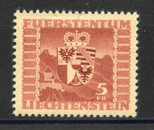1947 - LIECHTENSTEIN - LOTTO/40915 - 5 FRANCHI STEMMA - nuovo