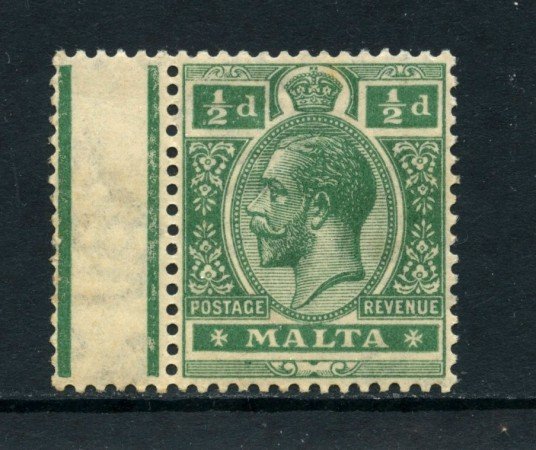 1921  MALTA - 1/2p. VERDE RE GIORGIO V° - NUOVO - LOTTO/25092