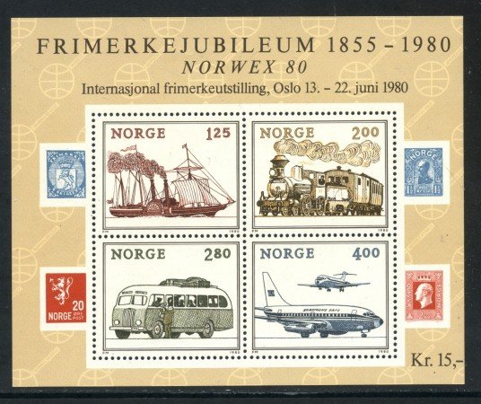 1980 - NORVEGIA - NORVEX 80 - FOGLIETTO NUOVO - LOTTO/29310