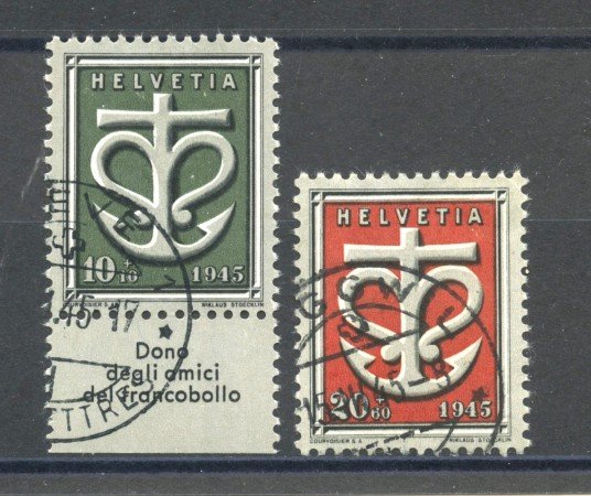 1945 - SVIZZERA - LOTTO/39378 - 0PERE ASSISTENZIALI 2v. - USATI