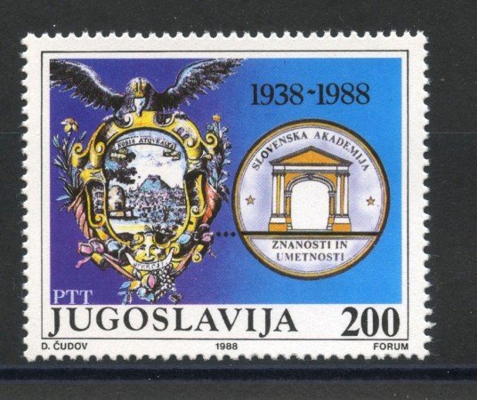1988 - JUGOSLAVIA - LOTTO/38493 - ACCADEMIA  ARTI E SCIENZE - NUOVO