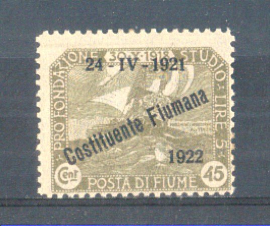 1922 - LOTTO/FIU168L - FIUME - 45c. OLIVA  LING.