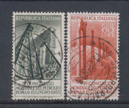 1955 - LOTTO/6280U - REPUBBLICA - CONGRESSO PETROLIO 2v. USATI