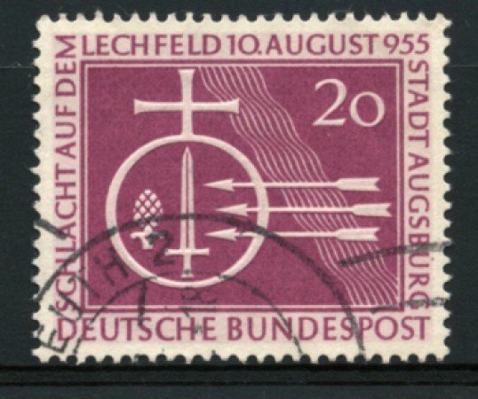 1955 - LOTTO/11859 - GERMANIA FEDERALE - 20p. BATTAGLIA  DI LECHFELD - USATO
