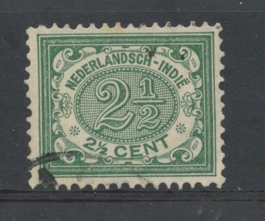 1902/09 - INDIE OLANDESI - 2,5 c. VERDE CIFRA - USATO - LOTTO/28780