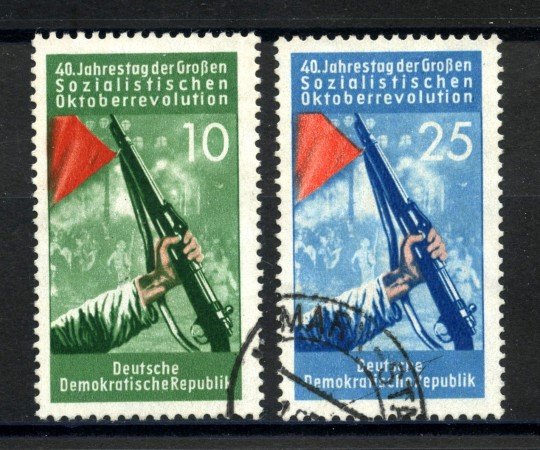 1957 - GERMANIA DDR - RIVOLUZIONE D'OTTOBRE 2v. - USATI - LOTTO/36145