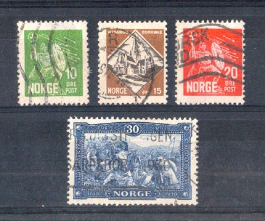 1930 - LOTTO/NORV150CPU - NORVEGIA - RE OLAV II° 4v. - USATI