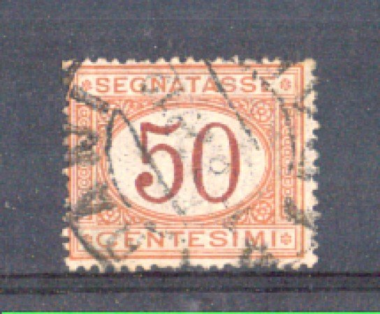 1890 - LOTTO/REGT25U - REGNO - 50c. SEGNATASSE - USATO