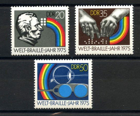 1975 - GERMANIA DDR - SCRITTURA BRAILLE  3v.- NUOVI - LOTTO/36531