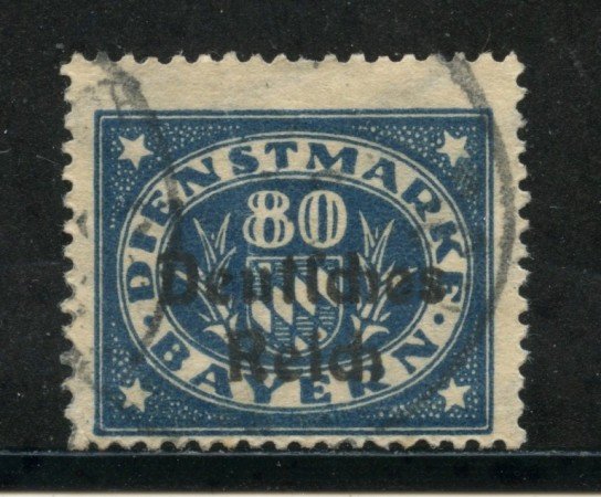1920 - GERMANIA REICH SERVIZI - 80 p. AZZURRO - USATO - LOTTO/29256