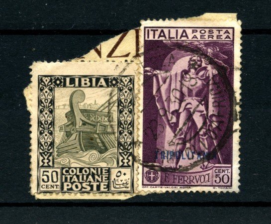 1930 - LOTTO/18626 - TRIPOLITANIA -  50c.  P/A FERRUCCI SU FRAMMENTO
