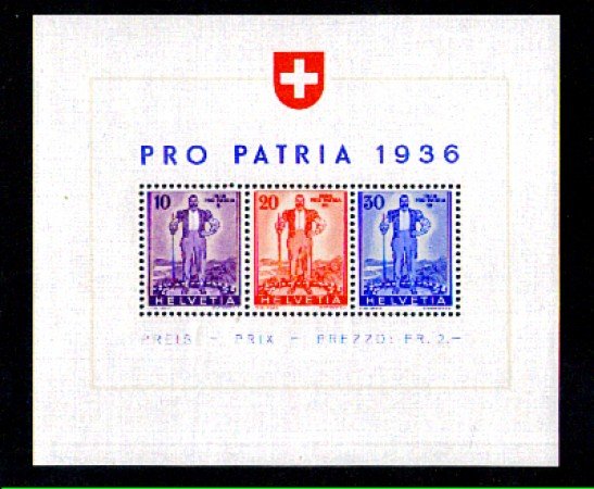 1936 - LOTTO/10632L - SVIZZERA - PRO PATRIA DIFESA NAZIONALE - FOGLIETTO  LING.