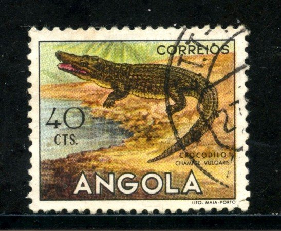 1953 - ANGOLA - 40c.COCCODRILLO - USATO - LOTTO/29025