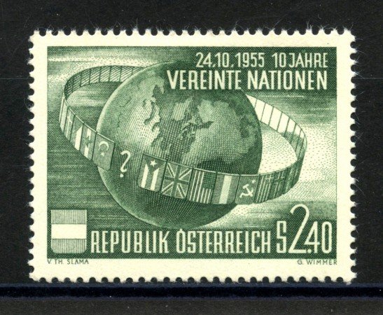 1955 - AUSTRIA - 10 ANNIVERSARIO O.N.U. - LINGUELLATO - LOTTO/34111