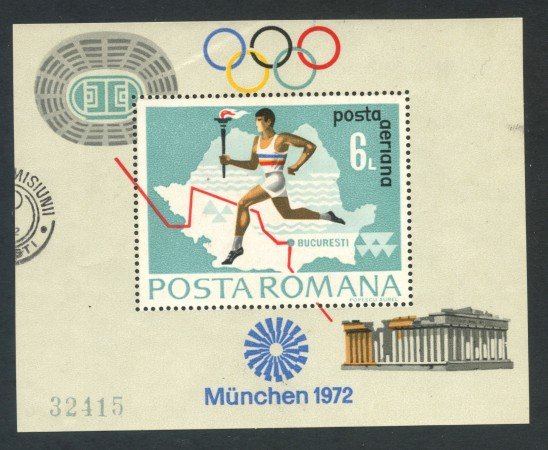 1971 - ROMANIA - OLIMPIADI DI MONACO - FOGLIETTO USATO - LOTTO/29345